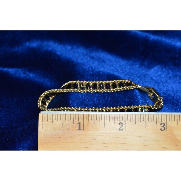 Premier Design Goldtone Bracelet With Iridescent Colors Costume Jewelry Clasp - Picture 4 of 9